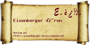 Eisenberger Áron névjegykártya